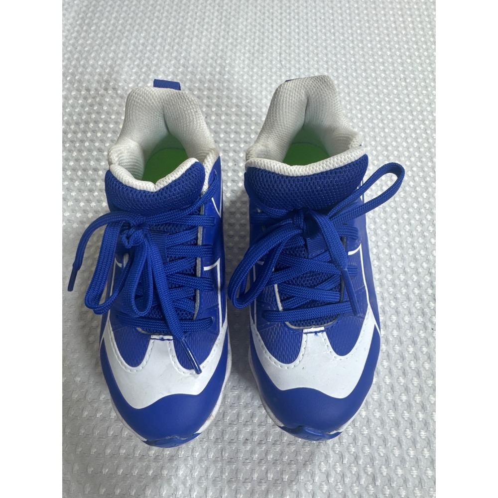 Under Armour Baseball Cleats Kids 12K Leadoff Low RM Blue White EUC
